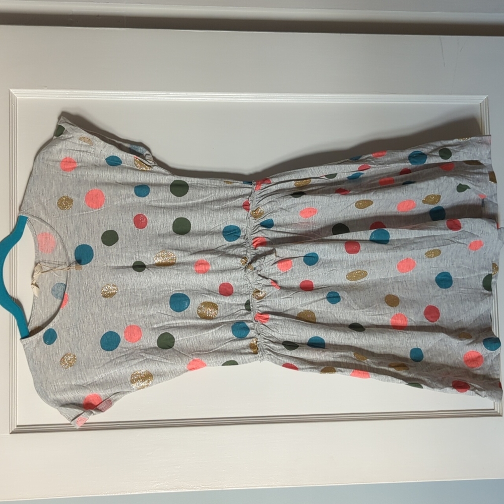 Girls Grey polka dot dress
